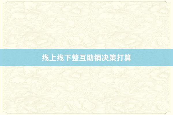 线上线下整互助销决策打算