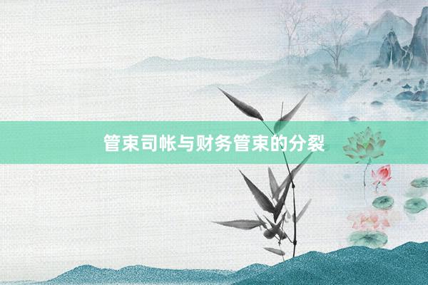 管束司帐与财务管束的分裂